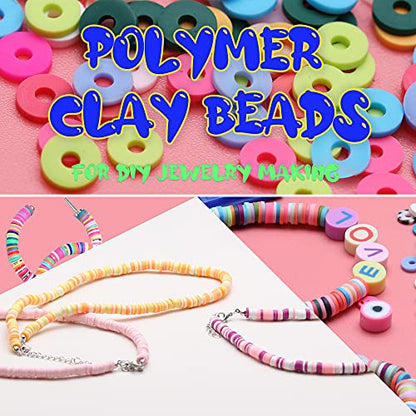 2000pcs Yellow Clay Beads for Bracelets Making, Flat Round Polymer Clay Beads 6mm Heishi Beads for Jewelry Making Earring Bracelets Necklace - color: Yellow 6