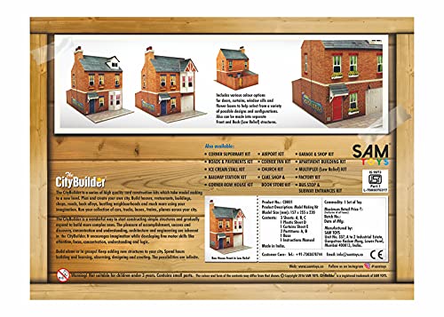 The CityBuilder Row House Cardboard Model Making Kit - O Scale Model Railroad Building