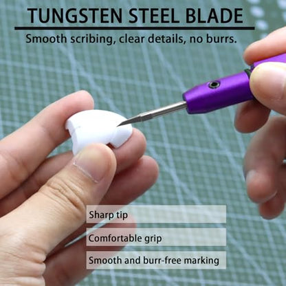 Model Scriber Tool 0.15mm Tungsten Steel Chisel - style: purple+0.15mm
