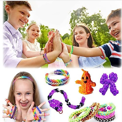 YITOHOP 15000+ Loom Rubber Bands Bracelet Kit, Rubber Bands for Bracelet Making Kit,Loom Bracelet Making Kit with 3 Layer Container,30 Colors,380 Beads, Charms Hooks Tools - color: Blue