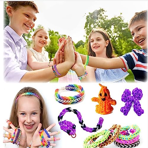 YITOHOP 15000+ Rubber Loom Bands, Mega Rubber Bands Bracelet Kit,Loom Bracelet Making Kit with 3 Layer Container,30 Colors,380 Beads,30 Charms,Clips, Hooks Tools for DIY Art Holiday Gift - color: purple