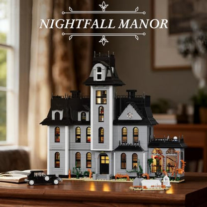 Addams Nightfall Manor Family Mansion Horror House Building Set, Dark Comedy Movie House Blocks Toy Kit Compatible with Lego, Gift and Collectible Set for Movie Fans and Collectors