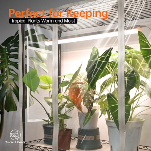 Bstrip Indoor Greenhouse with Grow Light, 35.4x13.8x59in - color: transparent, size: 59" H x 13.8" W x 35.4" L