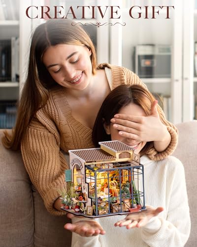 Rolife Flower Shop Miniature House Kit with LED Lights - color: Emily's Flower Shop