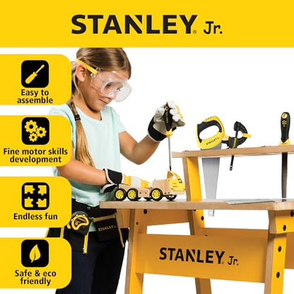 Stanley Jr. 10-Piece Kids Tool Set Belt Pouch Real Construction Tools