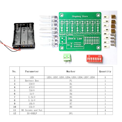 Soldering Practice Kit Experimental Kit for Current and Resistance Relationship Soldering Project Kit Experimental Equipment for SMD Resistors