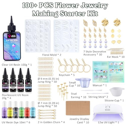 LET'S RESIN UV Resin Kit with Light, Resin Jewelry Making Kit for Beginners