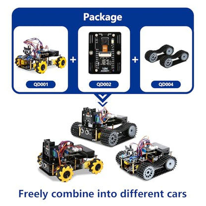 Robotics for Kids Ages 12-16, ACEBOTT 4 in 1 Smart Robot Kit with 3MP Camera + Tank Car, STEM Toys Coding Kit Compatible with Arduino & Scratch, App & Remote Control, for Kids & Teens - color: Yellow-black