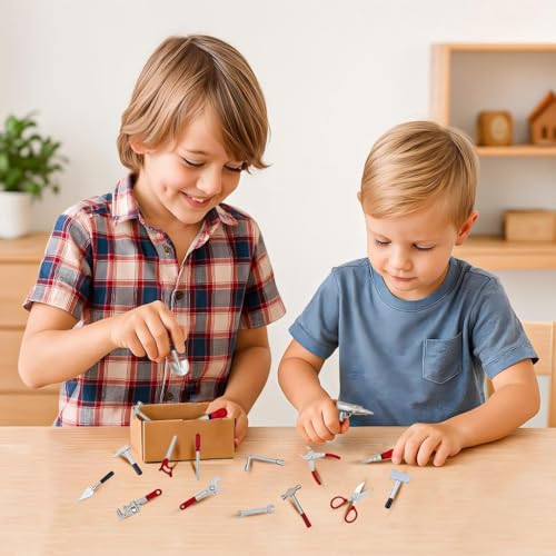 17PCS1:12 Miniature Doll House Tools Metal Home Repair Multi-Tool Model Set