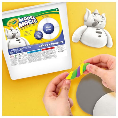 Crayola Model Magic White, 4‑Pack (8 oz Each), Teacher Must Haves & Classroom Essentials, Air‑Dry Modeling Material for Kids, Sculpting Craft Clay Alternative, Ages 3+ - color: White, size: 8 oz (Pack of 4)