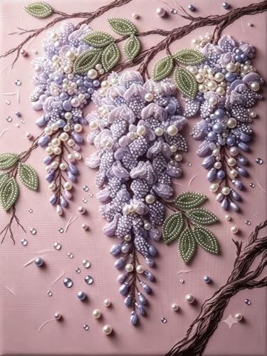 BYGFHLYW Pearl Diamond Painting Kits for Adults,Flower Diamond Art Kits - color: PL70-1