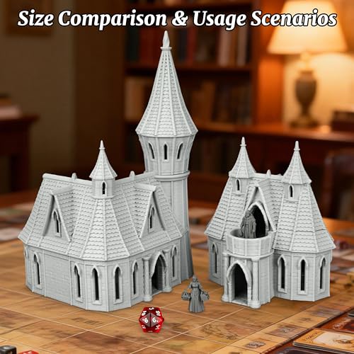 AUSPDICE DND Buildings 25mm Gothic City Building Set, Unpainted RPG Terrain - color: Af1104 I City Building 3