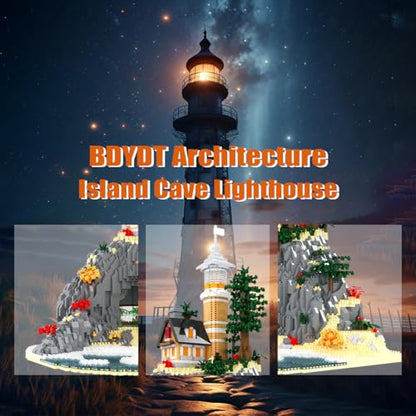BDYDT Architecture Island Cave Lighthouse Micro Building Blocks Sets（5686PCS）- Building Block Model Gifts and Unique Collectibles Suitable for Children and Adult Creative Enthusiasts