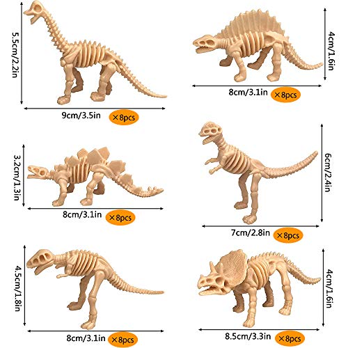 48PCS Dinosaur Fossil Skeleton Dinosaur Skeleton Toys Dino Sand Dig Party Favor Decorations