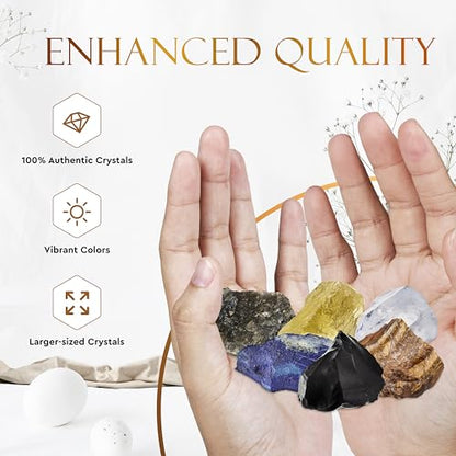 Wyspell Sagittarius Crystal Set - 6 Raw Healing Stones - Zodiac Gifts - color: Sagittarius