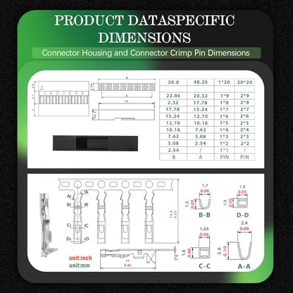 100 Sets/200 Pieces for Dupont 2.54mm 1Pin Black Female Connector - size: 1-Pin Female, style: Black-Single Row