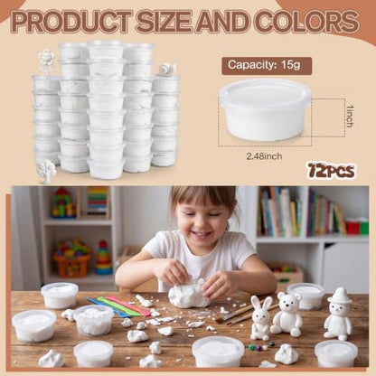 VioraWhite 72 Pcs Air Dry Clay 2.4lb Modeling Clay Kit, White - color: White