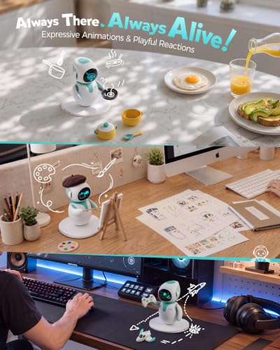 ENERGIZE LAB Eilik –Your Desktop Companion Full of Personality with Expressive Animations & Reactions, Touch-Responsive Play, Mini Games, Robot for Adults & Kids