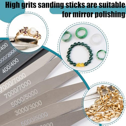 Honoson 40 Pcs Sanding Sticks Sandpaper for Modeling, Double Angle Shape - style: Double Angle Shape