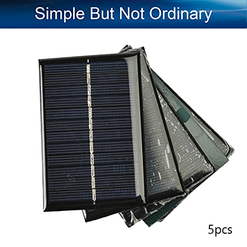 Fielect 5pcs 6V 0.6W Solar Panel Polysilicon Mini Solar Cells DIY Electric Toy Materials for Battery Power LED 60x90mm - size: 6V 0.6W