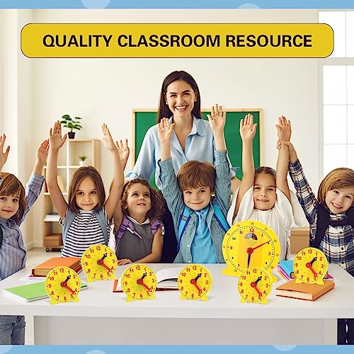 Lenwen 2 Pcs Classroom Clock Kit Learning Analog Clock for Kids