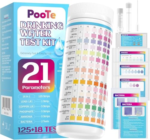 21in1 Water Test Kit, 143 Strips Drinking Water Test Kit, 2 Bacteria Tests