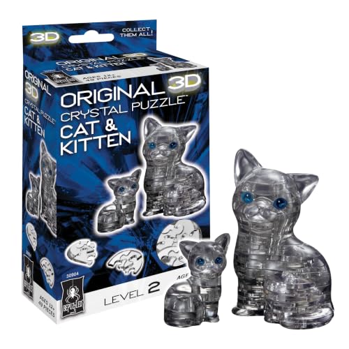 BePuzzled | Cat & Kitten, Original 3D Crystal Puzzle, Ages 12 and Up - color: Cat and Kittens