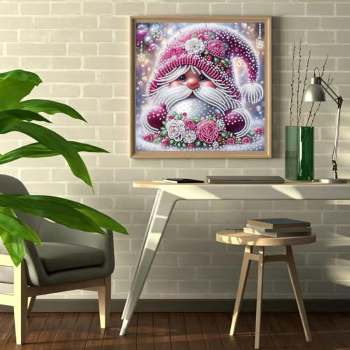 Winter Santa Claus Special Shape Diamond Painting Kits for Adults 12 X 12In - color: SH188