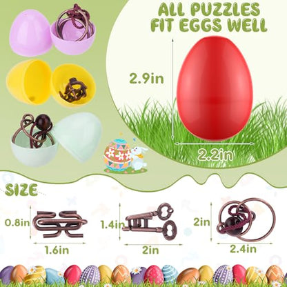 16 Pack Easter Eggs Filled with Brain Teaser Puzzles Toys, Easter Basket Stuffers for Kids Teens Adults, Easters Egg Fillers for Kids Boys Girls, Easters Eggs Hunt Game, Classroom Prize Supplies - style: 16 PC