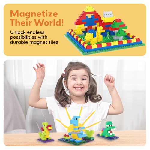 PicassoTiles Magnetc Brick Tile 259pcs Building Block Combo Set Compatible with Major Brick Systems Over 50+ Builds STEM Educational Construction Toy for Kids Toddlers Boys Girls Ages 3 and Up PTS259 - color: 259pcs Magnetic Tile & Building Brick Combo