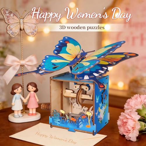 Music Park 3D Wooden Puzzle, Butterfly Music Box - color: Colorbutterfly