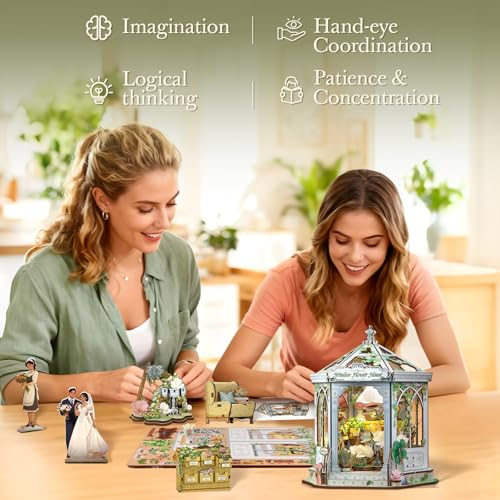 Cutefun Book Nook Kit - DIY Miniature House Dollhouse Kit for Adults - color: Windsor Flower House