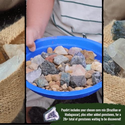 ASR Outdoor 5lb Rough Madagascar Gemstone Paydirt Bag, Rocks and Minerals Collection, Sift, Sort and Find Treasure - style: 5lb Madagascar Paydirt Bag