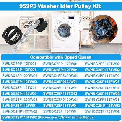 959P3 Washer Idler Pulley Kit Fit for Speed Queen Series