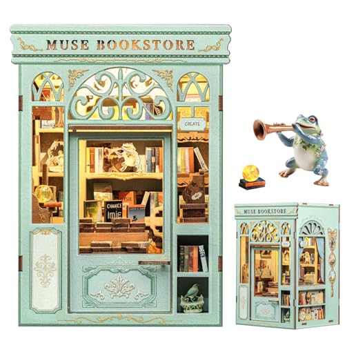 Fsolis Book Nook Kit - 3D Wooden Puzzles for Adults (Muse Bookstore) - color: Muse Bookstore