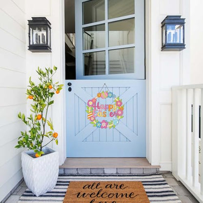 Sereliy 24 Pcs Easter Coloring Wreath Crafts, Color Your Own Easter Crafts, DIY Paper Eggs Wreath for Home Activities Games. (Egg.24PCS) - color: Egg.24PCS