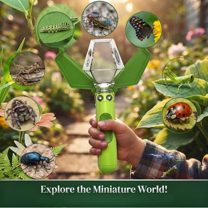 Bug Observation Exploration Kit – 6X Magnifying Glass STEM Science Tool for Indoor & Outdoor Learning, Nature Study Gift for Boys, Girls & Adults – Green