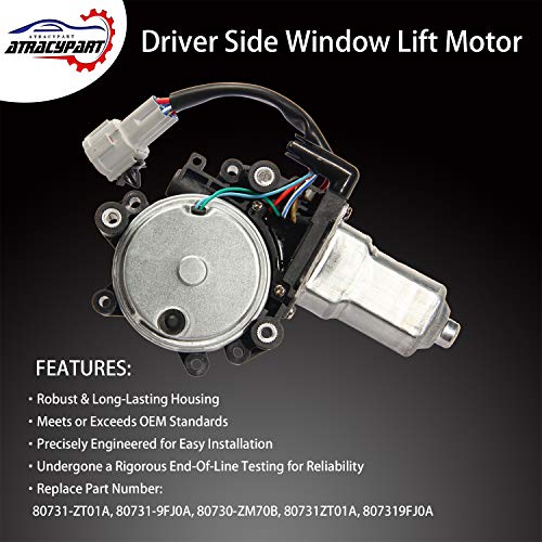 Window Lift Motor Front Left Driver Side | for 2004-2014 Nissan Titan, 2004 Pathfinder Armada, 2005-2014 Nissan Armada, 2004-2011 Infiniti QX56 | Replace # 80731-ZT01A 80731-9FJ0A - size: Dirver Side