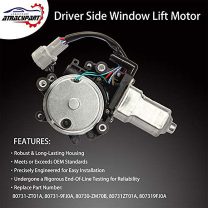 Window Lift Motor Front Left Driver Side | for 2004-2014 Nissan Titan, 2004 Pathfinder Armada, 2005-2014 Nissan Armada, 2004-2011 Infiniti QX56 | Replace # 80731-ZT01A 80731-9FJ0A - size: Dirver Side