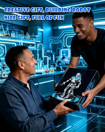 Mechanical Skeleton Robot Building Set with Light for Adults, Compatible with Lego Robot, 692PCS Skull Alien Model Toys for Home/Office Decor, Movable Joint Design Skeleton Kits Gifts for Boys 8-14 - style: Mechanical Robot