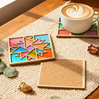 CollectHall Wooden Coasters Painting Kit with Wood Stand
