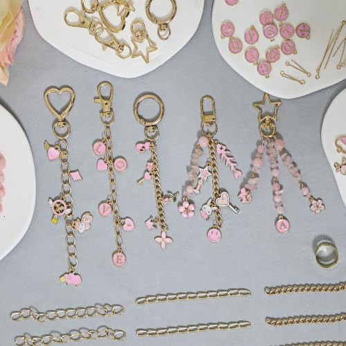 XHFXKCF 538Pcs Lip Gloss Keychain Making Kit with DIY Bag Charm - color: Pink
