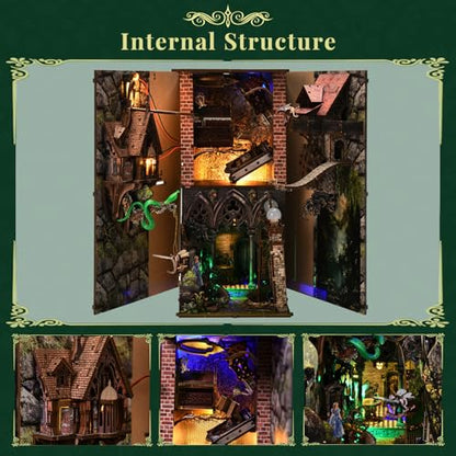 MiniCity Down the Rabbit Hole DIY Book Nook Kit, Miniature Puzzle with LED - color: Down the Rabbit-hole