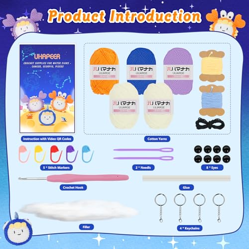 UHAPEER Constellations Crochet Kit for Beginners with Step-by-Step Tutorial