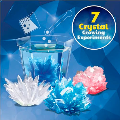 4M 7 Crystal Growing Science Experimental Kit with Display Cases - Easy DIY STEM Toy Lab Experiment Specimens, Educational Gift for Kids, Teens, Boys & Girls - style: 7 Crystals