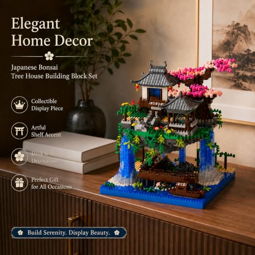 Cherry Blossom Treehouse Micro Mini Building Block Sets 2500 Pcs - color: Brown01