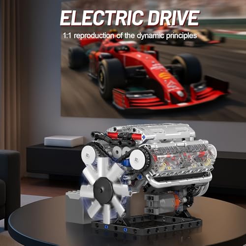 Nueris Mini V8 Engine Model Sets - 535 PCS DIY Building Toys Car Motor Kits That Runs - Gift Idea for Adults Boys Girls for Mechanic Engineering Construction - style: 10088