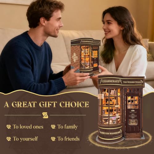 DIY Book Nook Kit Magic Miniature Dollhouse kit 3D Wooden Puzzle - color: Magic Wand Shop