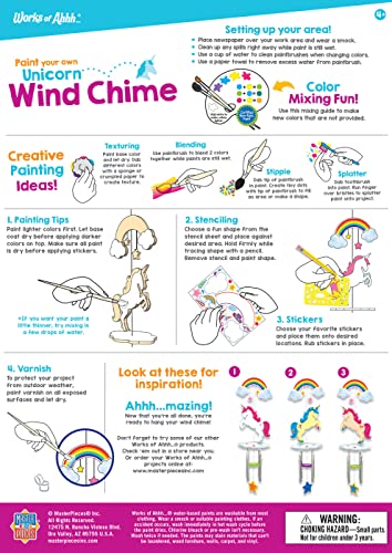 Masterpieces Craft Set - Unicorn Wind Chime Classic Wood Paint Kit - style: Unicorn Wind Chime