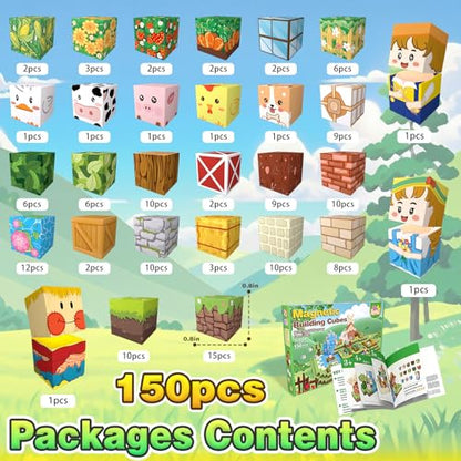 Rurvale Magnetic Blocks, Magnet Cubes, Toys for 3+ Year Old Boys Girls - color: 150pcs